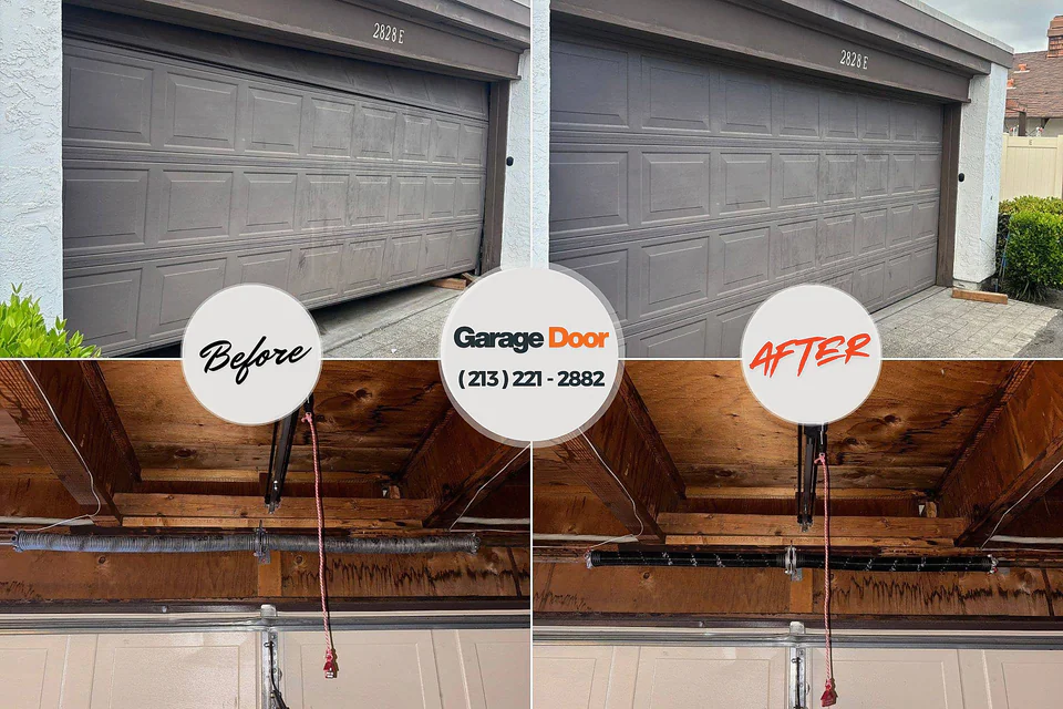 Before and after: garage door repair Upper Exeter, PA